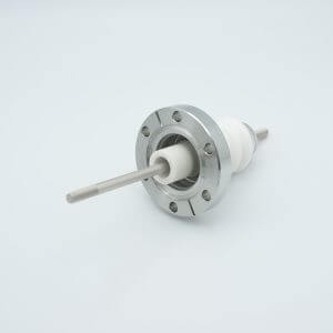 Power Feedthrough, 20,000 Volts, 50 Amps, 1 Pin, Nickel Conductor with 1/4-20 Threads, 2.75" Conflat Flange