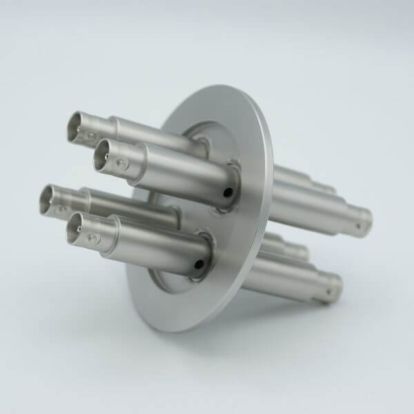 MPF - A7111-1-QF BNC Coaxial Feedthrough, 4 Pins, Grounded Shield, Double-Ended, 2.95" QF / KF Flange