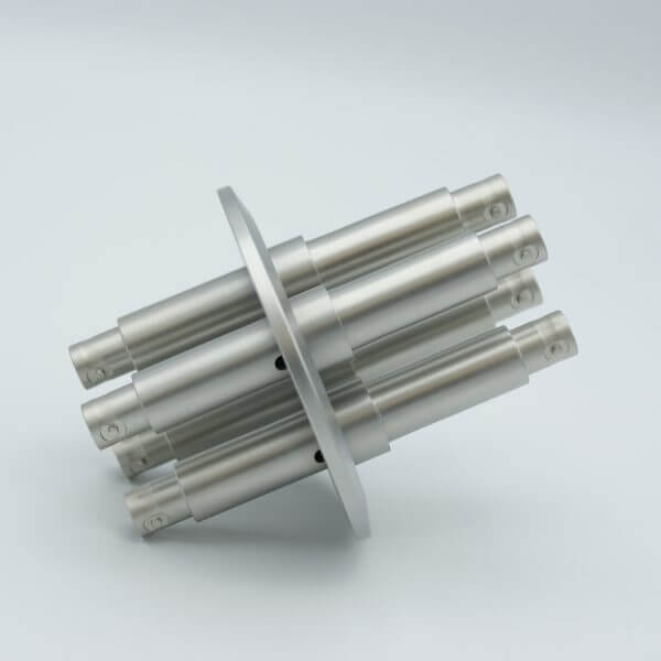 MPF - A7111-3-QF MHV Coaxial Feedthrough, 4 Pins, Grounded Shield, Double-Ended, 2.95" QF / KF Flange