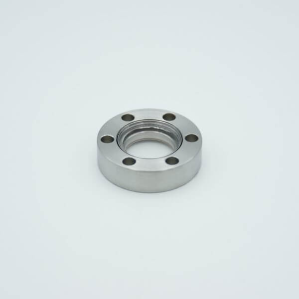 UHV Viewport, DUV Grade (Laser) Fused Silica, Non-Magnetic, 0.63" View Dia, 1.33" Conflat Flange (316LN)