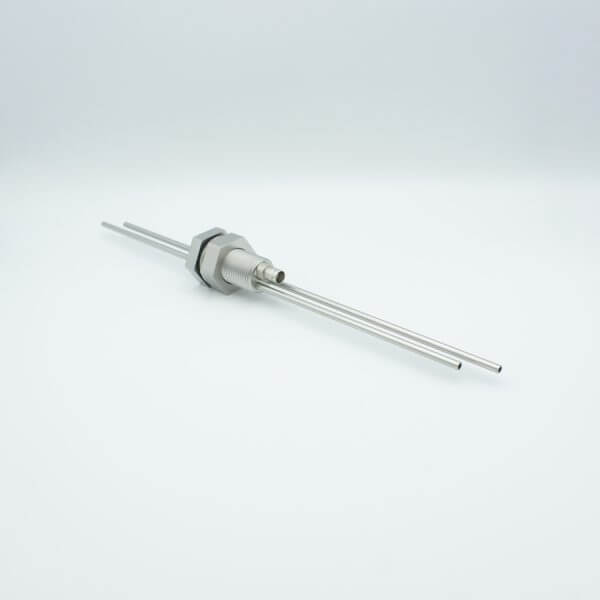 MPF - A7164-1-BP BNC-Microdot Crystal Sensor Feedthrough, 1 Pin + 2 Stainless Steel Tubes, 1.0" Baseplate Bolt