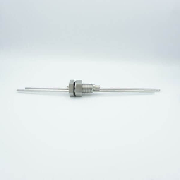 MPF - A7164-1-BP BNC-Microdot Crystal Sensor Feedthrough, 1 Pin + 2 Stainless Steel Tubes, 1.0" Baseplate Bolt