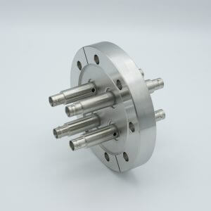 MPF - A7231-2-CF BNC Coaxial Feedthrough, 4 Pins, Grounded Shield, Double-Ended, 4.50" Conflat Flange, Without Air-side Connectors