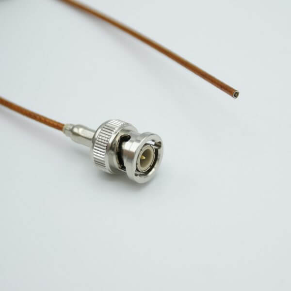 MPF - A7305-1: Coaxial Cable Assembly, In-Vacuum, BNC Connector, 50 Ohm Coaxial Cable w/ Kapton Insulation, 19" Length