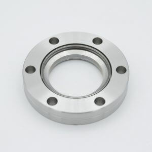 UHV Viewport, DUV Grade (Laser) Fused Silica, Non-Magnetic, 1.40" View Dia, 2.75" Conflat Flange (316LN)