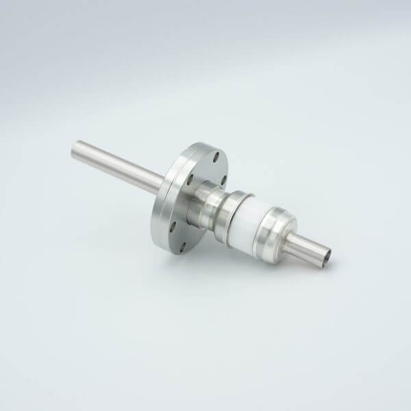 Power Feedthrough, 8000 Volts, 1 Tube, 0.50" Stainless Steel Conductor, 2.75" Conflat Flange