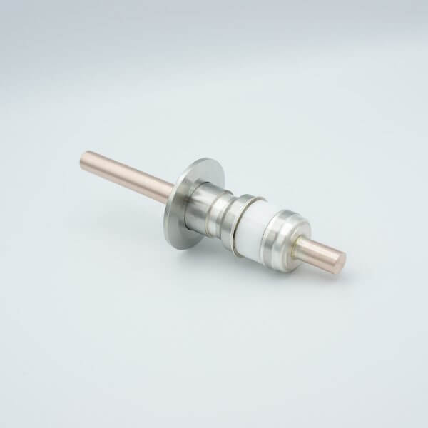 Power Feedthrough, 8000 Volts, 450 Amps, 1 Pin, 0.50" Copper Conductor, 2.16" QF / KF Flange