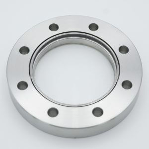 UHV Viewport, DUV Grade (Laser) Fused Silica, Non-Magnetic, 2.69" View Dia, 4.50" Conflat Flange (316LN)