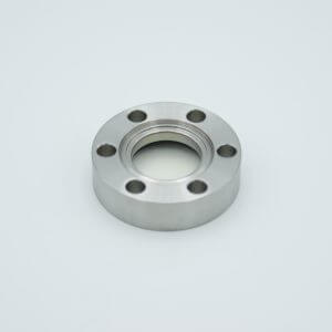 UHV Viewport, DUV Grade (Laser) Fused Silica, Zero Lenth Profile, w/ AR Coating for 808nm, .63" View Dia, 1.33" Conflat Flange