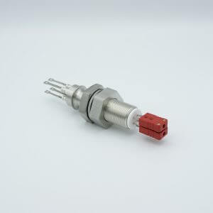 MPF - A0785-3-BP Thermocouple Feedthrough, Type C, 2 Pairs, Miniature Connectors, 1.0" Baseplate Bolt