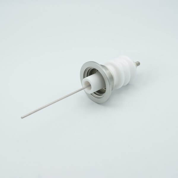 MPF - A0235-2-QF: Power Feedthrough, 20,000 Volts, 3 Amps, 1 Pin, 0.094” Stainless Steel Conductor, 2.16” QF/KF Flange