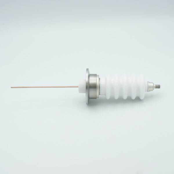 MPF - A0235-5-QF: Power Feedthrough, 30,000 Volts, 50 Amps, 1 Pin, 0.094” Copper Conductor, 2.16” QF/KF Flange