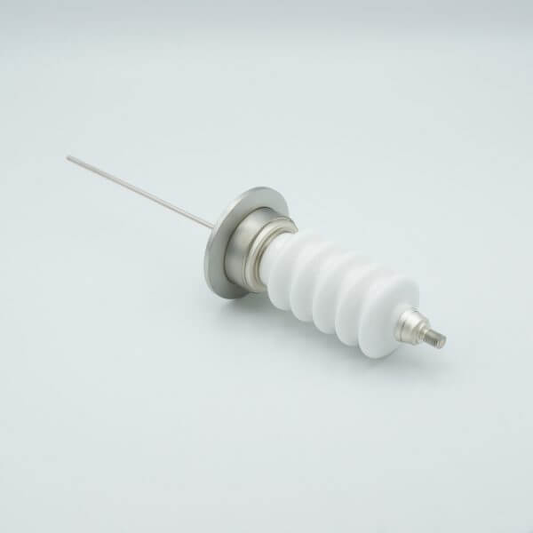 Power Feedthrough, 30,000 Volts, 3 Amps, 1 Pin, 0.094” Stainless Steel Conductor, 2.16” QF/KF Flange