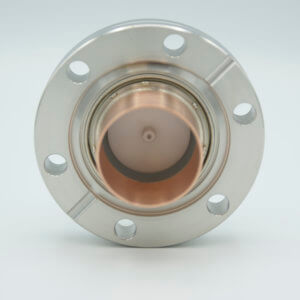 200 Ohm Coaxial Feedthrough, 1 Pin, Floating Shield, 2.75" Conflat Flange, UHV Compatible