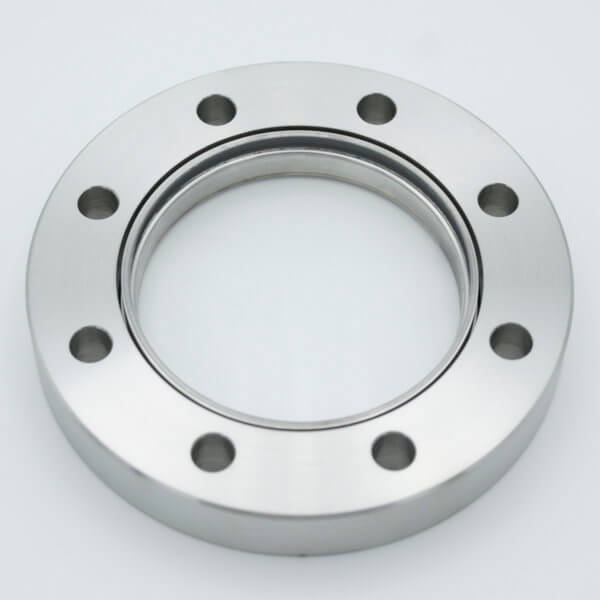 DUV Grade Fused Silica Viewport, Non-Magnetic, 2.69" View Dia, 4.50" Conflat Flange (316LN)