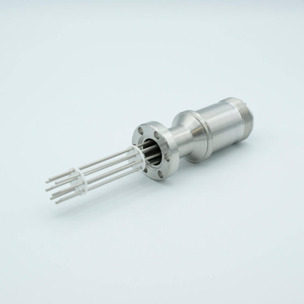 MS Series, Multipin Feedthrough, 10 Pins, 700 Volts, 10 Amps per Pin, 0.056" Dia Conductors, w/ Air-side Connector, 1.33" Conflat Flange