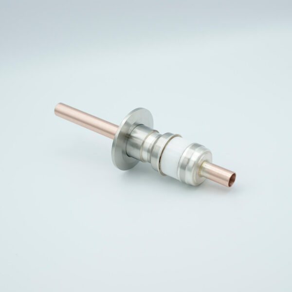 Power Feedthrough, 8000 Volts, 1 Tube, 0.50" Copper Conductor, 2.16" QF / KF Flange