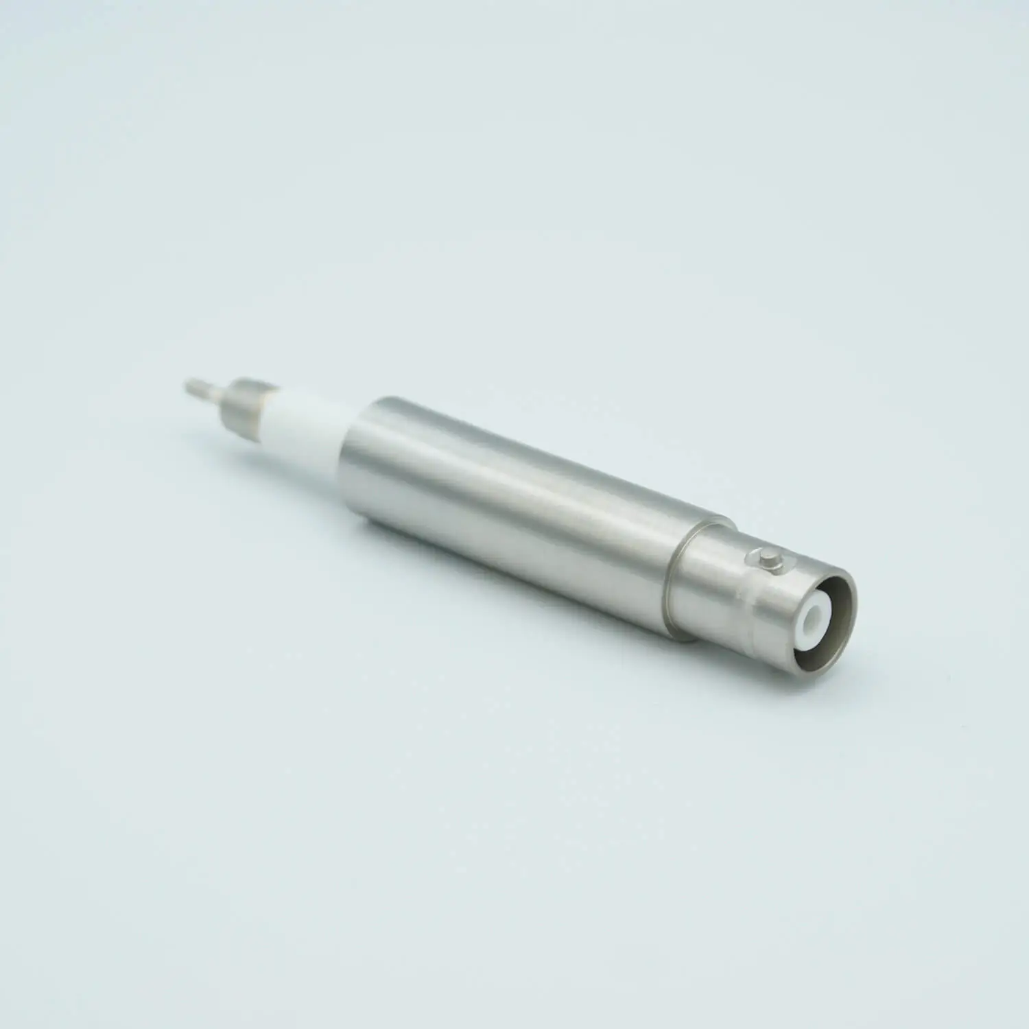 SHV-20 Coaxial Feedthrough, 1 Pin, Grounded Shield, Exposed Insulator, 0.62" Dia SS Weld Adapter